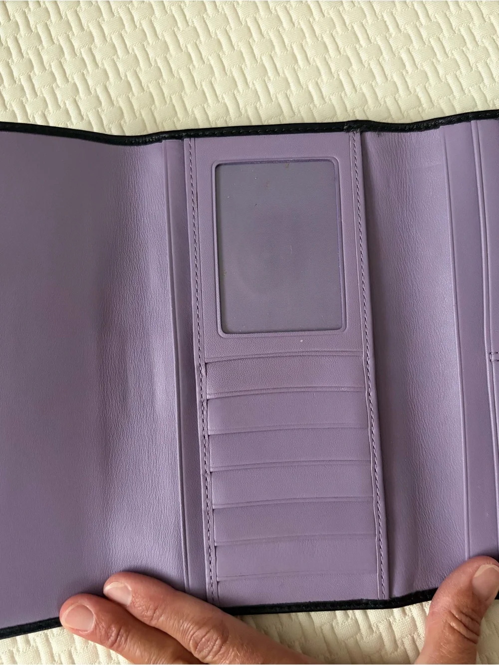 Coach Black Leather Tri-Fold Card Holder